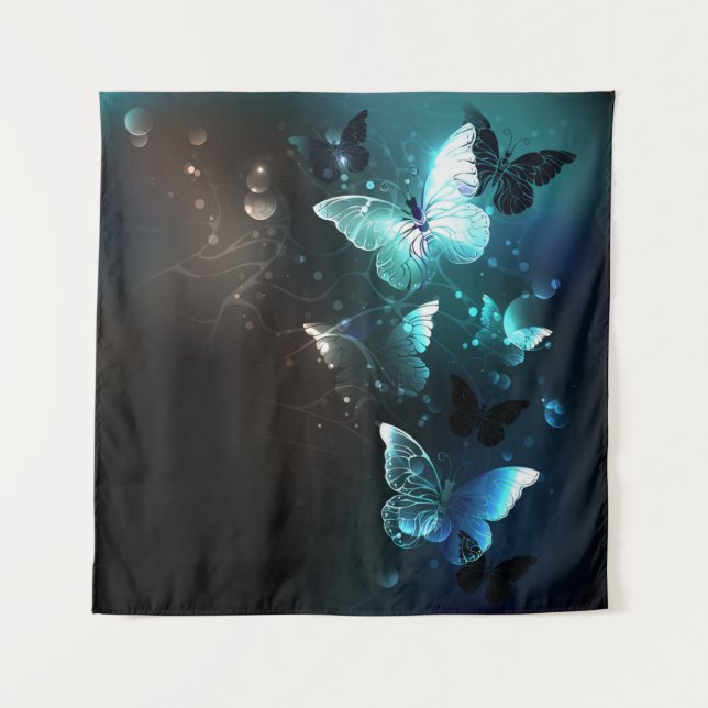 Tapete De Parede Mint Night Butterflies (Frente)