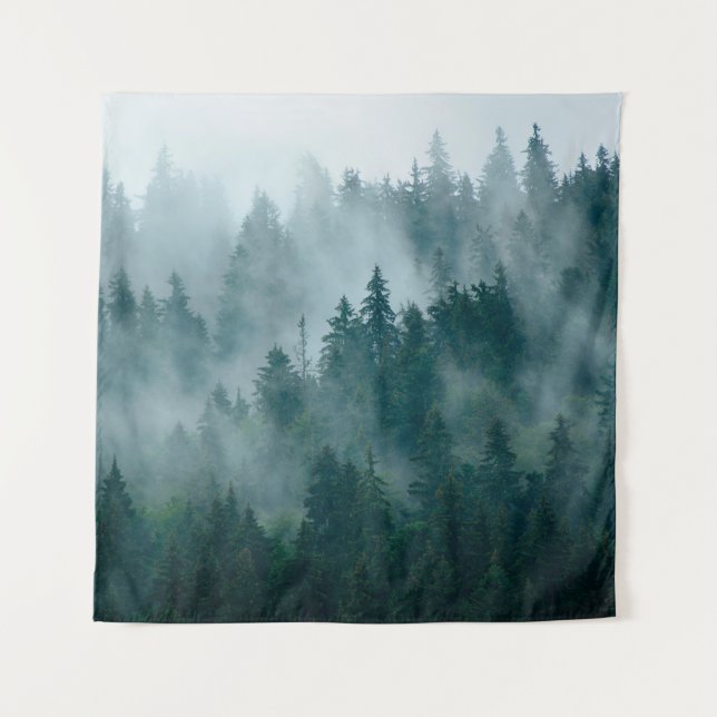 Tapete De Parede Mistura com floresta de abeto em hipster (Frente)