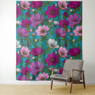 Tapete De Parede Mistura Cosmos em azul