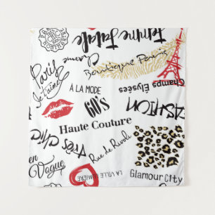 Tapete De Parede Moda de Paris e padrão sem costura glamour