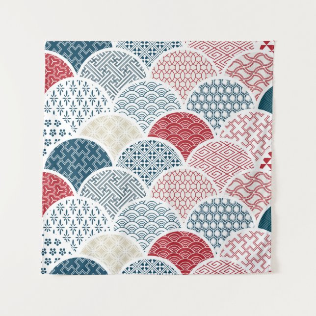 Tapete De Parede modelo geométrico tradicional kimono sketc (Frente)