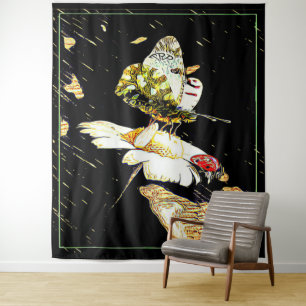 Tapete De Parede Modelos de Insetos: Uma Borboleta e uma Ladybug 01