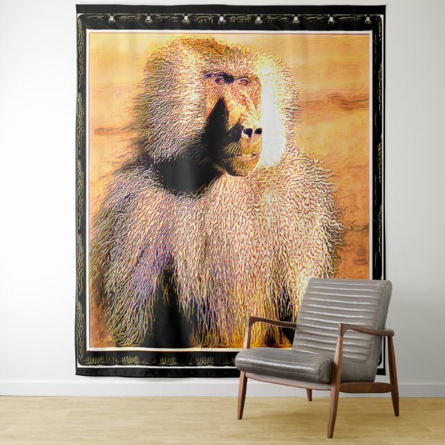 Tapete De Parede Modelos primatas: Hamadryas baboon 01 (In Situ)