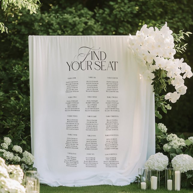 Tapete De Parede Modern Black White Wedding Seating Chart Backdrop (Modern Black White Wedding Seating Chart Backdrop)