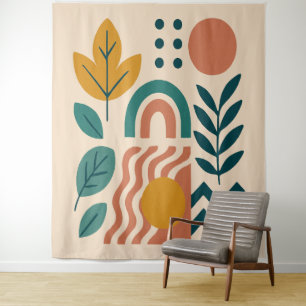 Tapete De Parede Modern Boho Abstrato Nature Wall Art