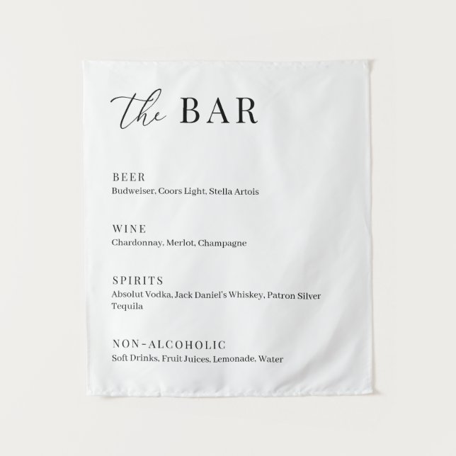 Tapete De Parede Modern Elegant Wedding The Bar Menu (Frente)