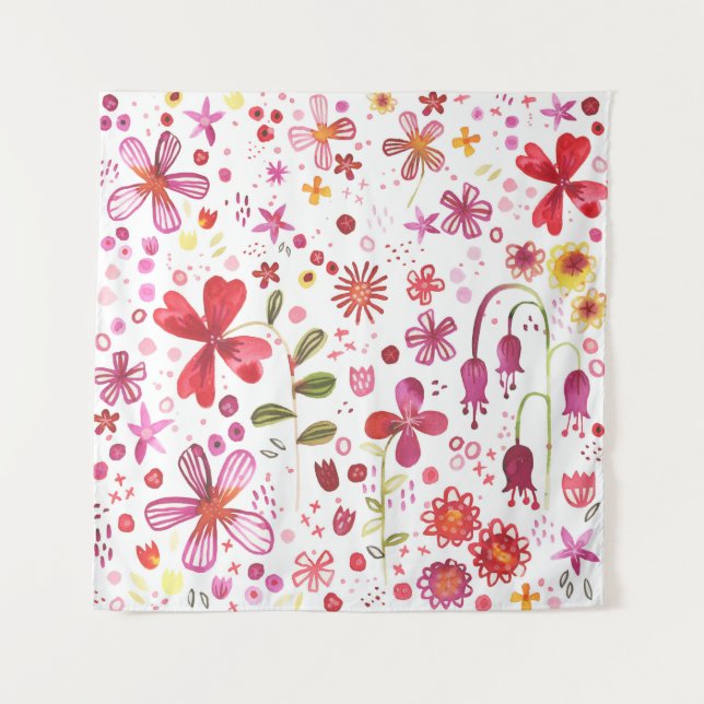 Tapete De Parede Modern Floral Watercolor (Frente)