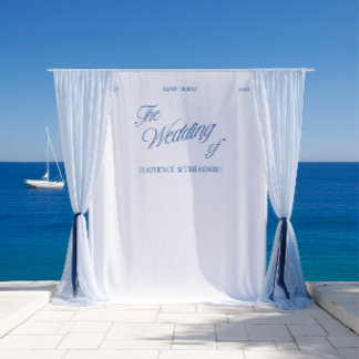 Tapete De Parede Modern Minimalist Classic Blue Script Wedding