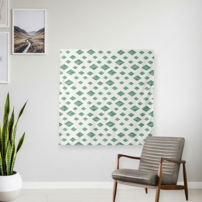 Tapete De Parede Modern Style Tapestry with Geometric Diamond Print (Criador carregado)