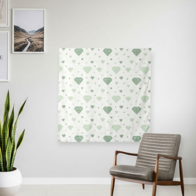 Tapete De Parede Modern Style Tapestry with Geometric Diamond Print (Criador carregado)
