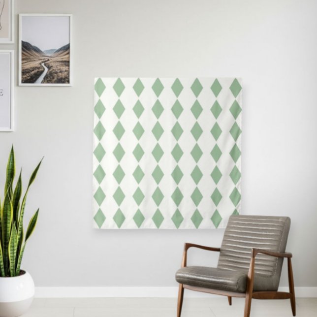 Tapete De Parede Modern Style Tapestry with Geometric Diamond Print (Criador carregado)