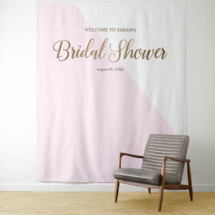 Tapete De Parede Moderno Chic Rosa Bege Dourado Personalizado