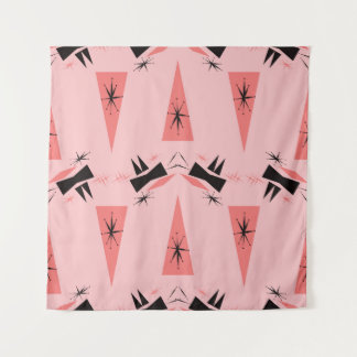 Tapete De Parede Moderno do século médio: Padrão Coral Rosa.