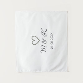 Tapete De Parede moderno nome do casal de casamento coração de prat