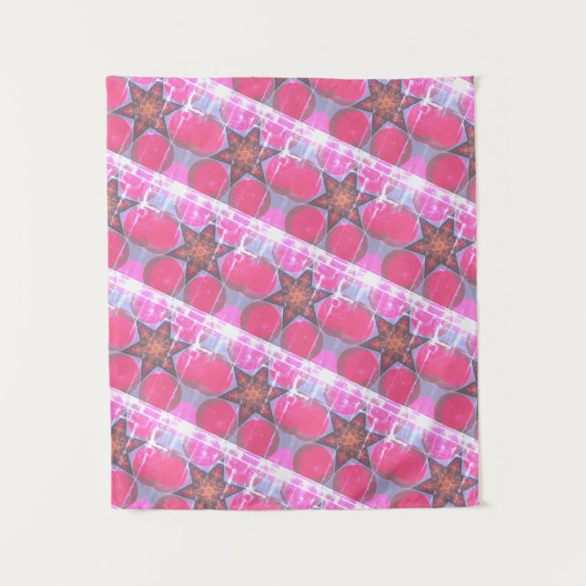 TAPETE DE PAREDE MODERNO TAPESTRO DE ESTRELA DE TINTA LUMINOSA COM  (Frente)