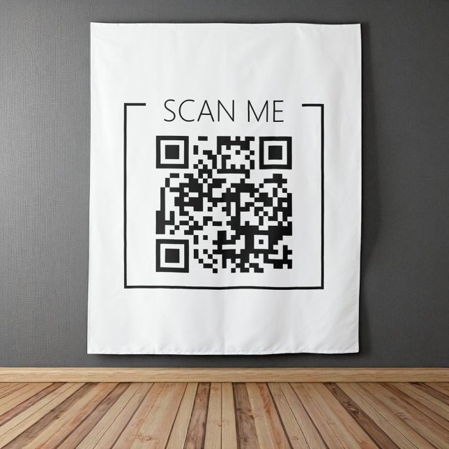 Tapete De Parede Moderno Tapete de Negócios QR Code Scan Me Minimal (Criador carregado)