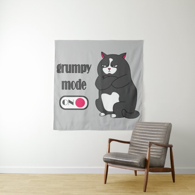 Tapete De Parede Modo rabugento no gato gordo engraçado (In Situ)
