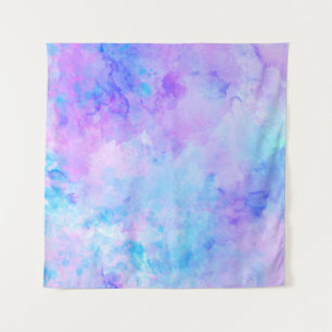 Tapete De Parede Molas de Aquarelas de Púrpura e Turquesa