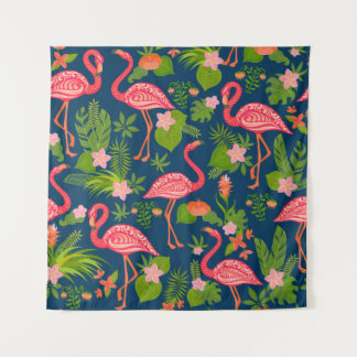 Tapete De Parede Moleza rosada flamingo em uma tartaruga listrada