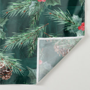 Tapete De Parede Molho de Natal em aquarela com cones