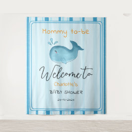 Tapete De Parede Mommy To Be Cute Whale Baby Shower Backdrop