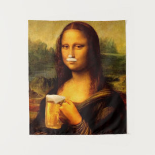 Tapete De Parede Mona Lisa bebendo Beer amantes
