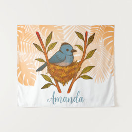 Tapete De Parede Monarca de Nápoles Negra Enfiada Entre As Folhas