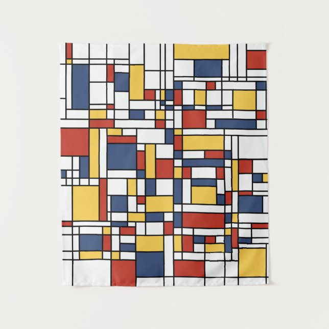 Tapete De Parede Mondrian De Stijl Pattern (Frente)