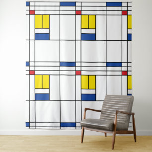 Tapete De Parede Mondrian II Design de Arte Moderna Minimalista De 
