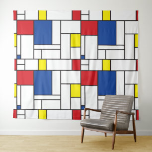 Tapete De Parede Mondrian Minimalist Geometric De Stijl Modern Art