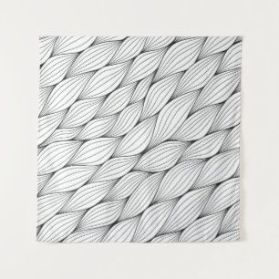 Tapete De Parede Monochrome seamless pattern with abstract curled w