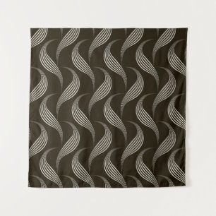 Tapete De Parede Monocromo Vintage: Ornamento Geométrico Sem Costur