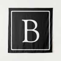 Monograma Clássico Simples | Preto c/ Texto Branco