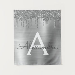 Tapete De Parede Monograma de Nome em Metal Escovado com Brilho Pra