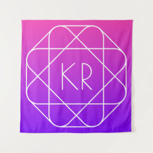 Tapete De Parede Monograma Geométrico Legal   Magenta Violeta Roxo