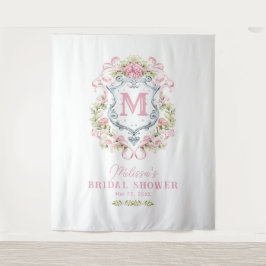 Tapete De Parede Monograma Românico Floral Crest | Boas-vindas