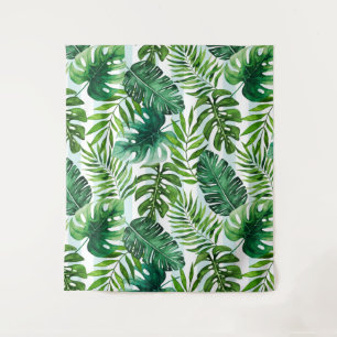 Tapete De Parede Monstera tropical Trenden Watercolor e Folhas de P