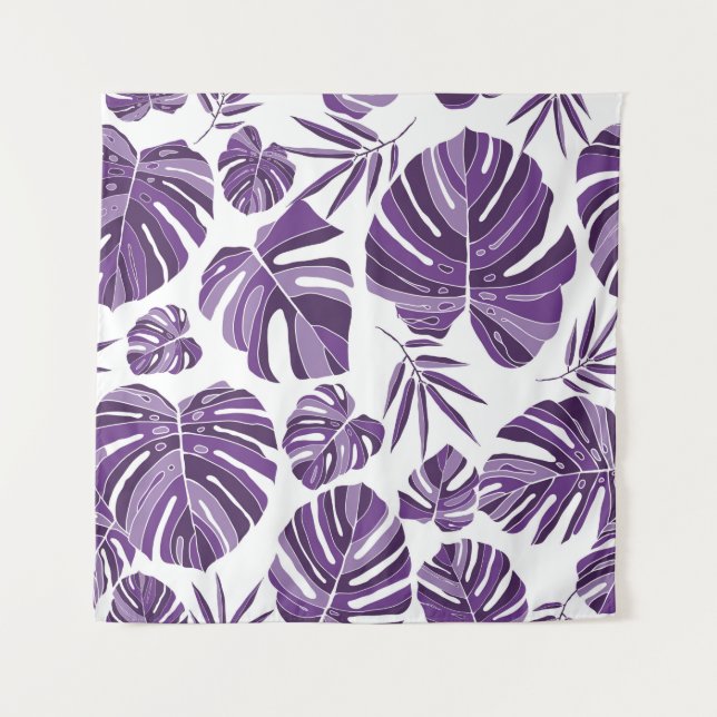 Tapete De Parede Monstera violenta tropical deixa um padrão sem cos (Frente)