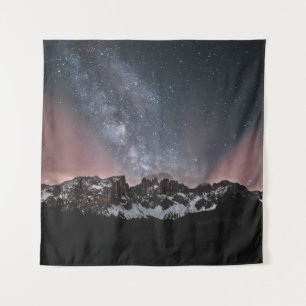 TAPETE DE PAREDE MONTANHA COBERTA DE NEVE EM STARRY NOITE