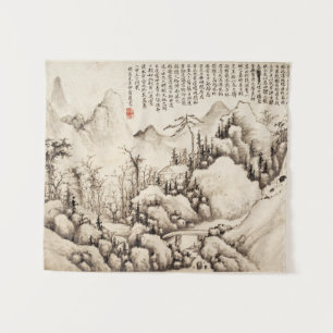 Tapete De Parede "Montanha Retreat" - Arte paisagística chinesa