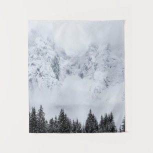 Tapete De Parede Montanhas de neve e floresta de primavera
