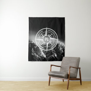 Tapete De Parede Montes dramáticos do emblema da estrela da Compass
