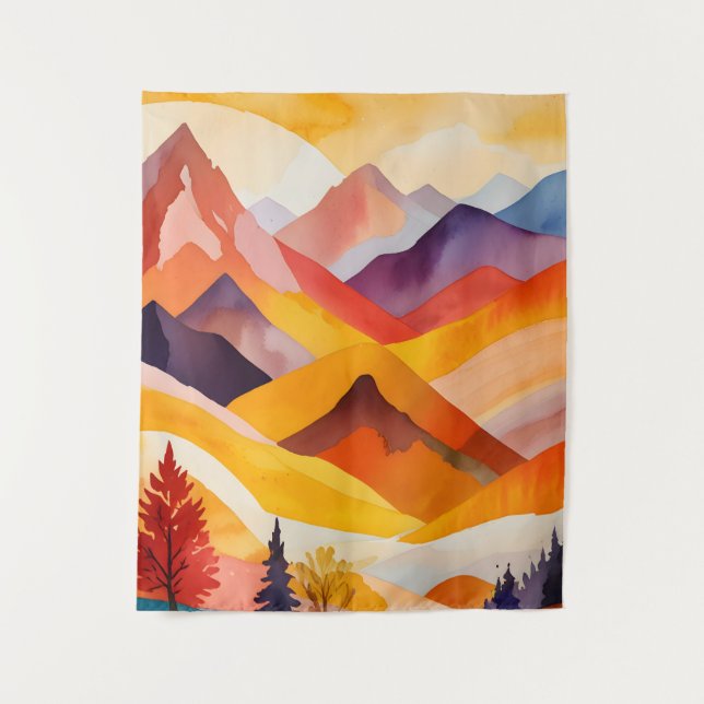 Tapete De Parede Montes Quentes do outono (Frente)