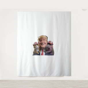 Tapete De Parede Moo Deng 24 Trump's Wild Ride com Cat e Hippo!