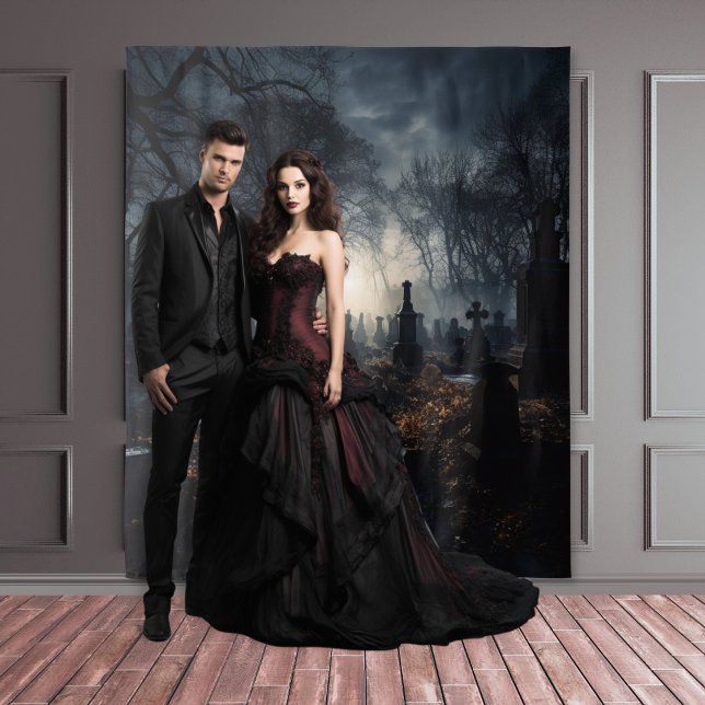 Tapete De Parede Moody Gothic Autumn Moonlit Graveyard XLarge (Criador carregado)