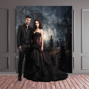 Tapete De Parede Moody Gothic Autumn Moonlit Graveyard XLarge