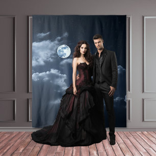 Tapete De Parede Moody Gothic Full Moon & Clouds XLarge