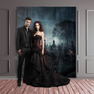 Tapete De Parede Moody Gothic Misty Graveyard em Dusk XLarge