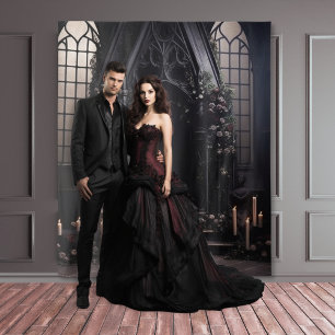 Tapete De Parede Moody Gótica Alter Burgundy Flores XLarge