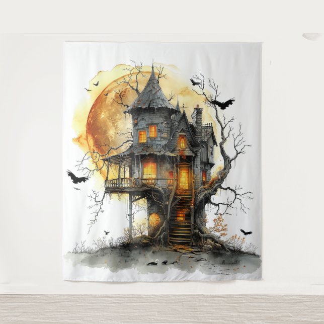 Tapete De Parede Moonlit Manor Halloween (Frente)
